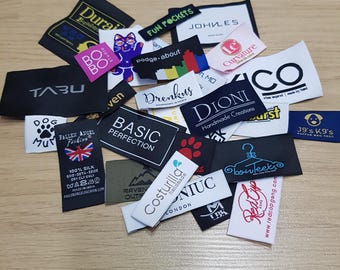 Etichette tessute personalizzate per cucito, 150 pezzi, etichette personalizzate per abbigliamento con logo, etichette personalizzate con nome