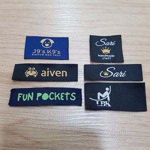 50 pcs woven labels, hd quality, custom labels, t-shirt, jackets, hats, pants, clothes, clothing label, Sewing Labels, Clothing Label image 5