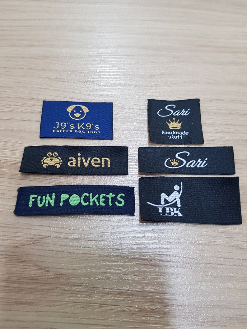 50 pcs woven labels, hd quality, custom labels, t-shirt, jackets, hats, pants, clothes, clothing label, Sewing Labels, Clothing Label image 5