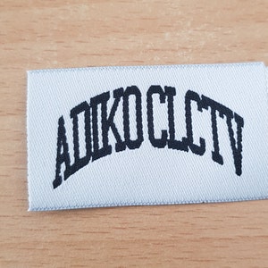 50 pezzi di etichette tessute, qualità HD, etichette personalizzate, magliette, giacche, cappelli, pantaloni, etichette tessute, etichette tessute, etichette da cucire, etichette per abbigliamento