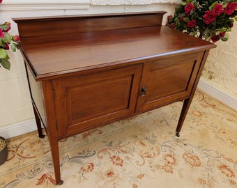 Edwardian Inlaid Mahogany 2 Door Wash Stand