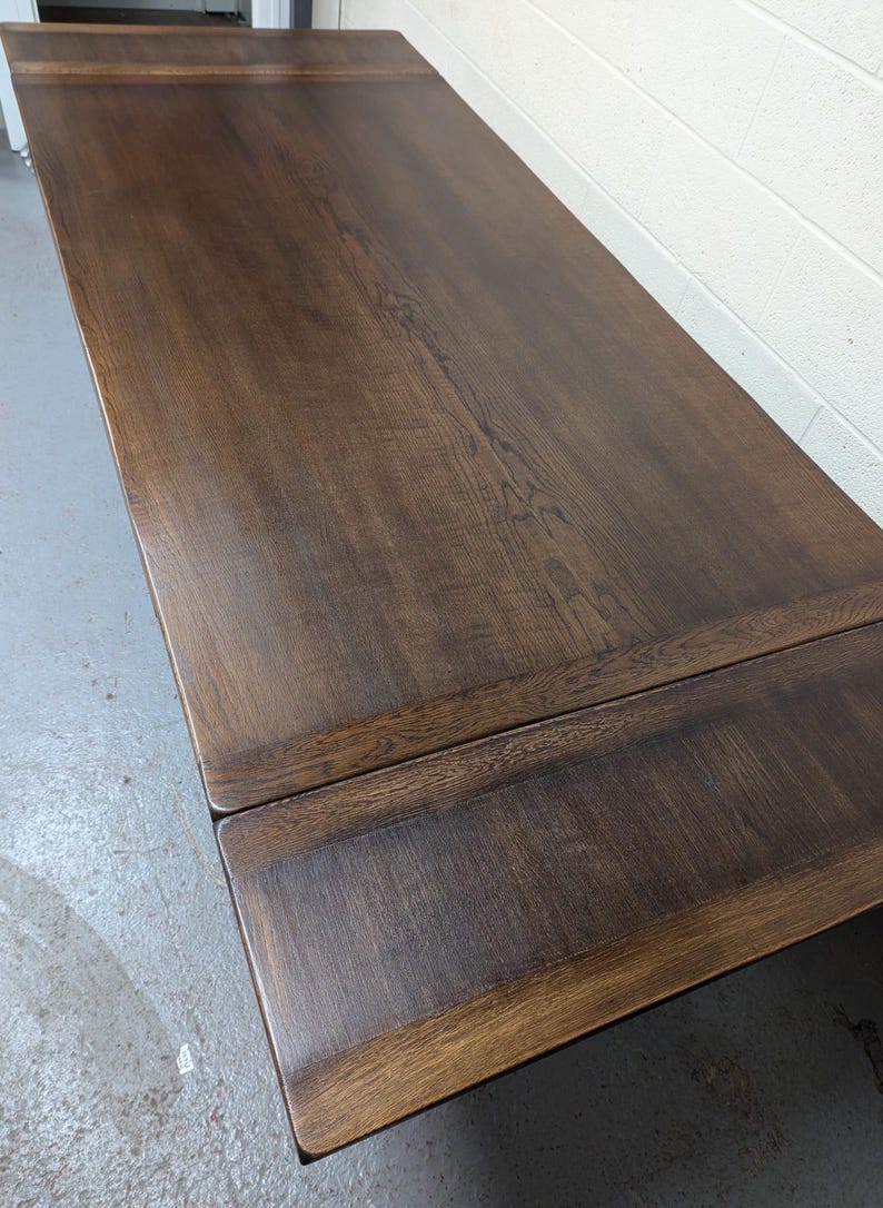 Large Oak Extending Draw Leaf Refectory Style Dining Table Etsy UK
