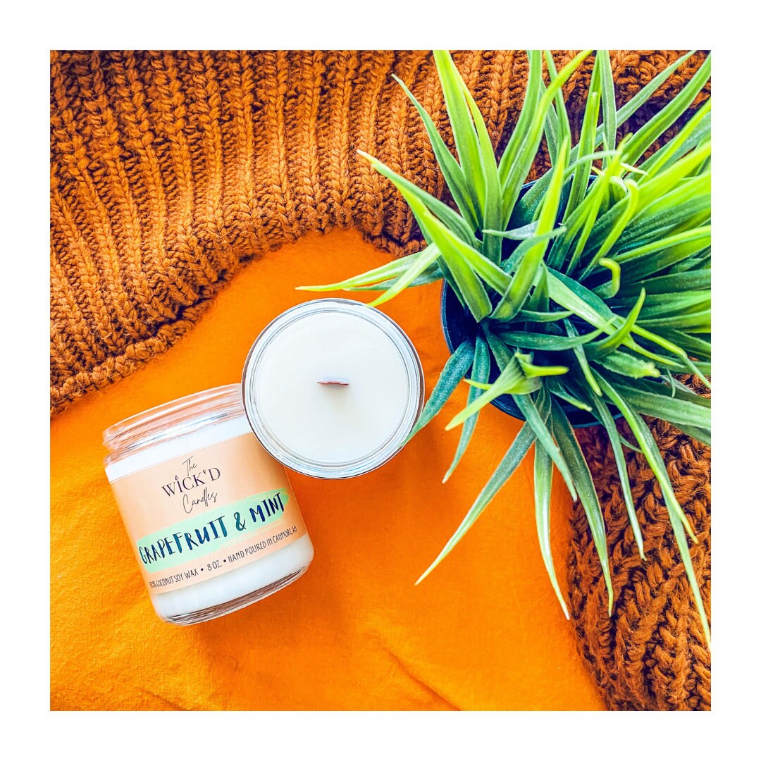 Coconut Soy Wax Candles Grapefruit & Mint Etsy
