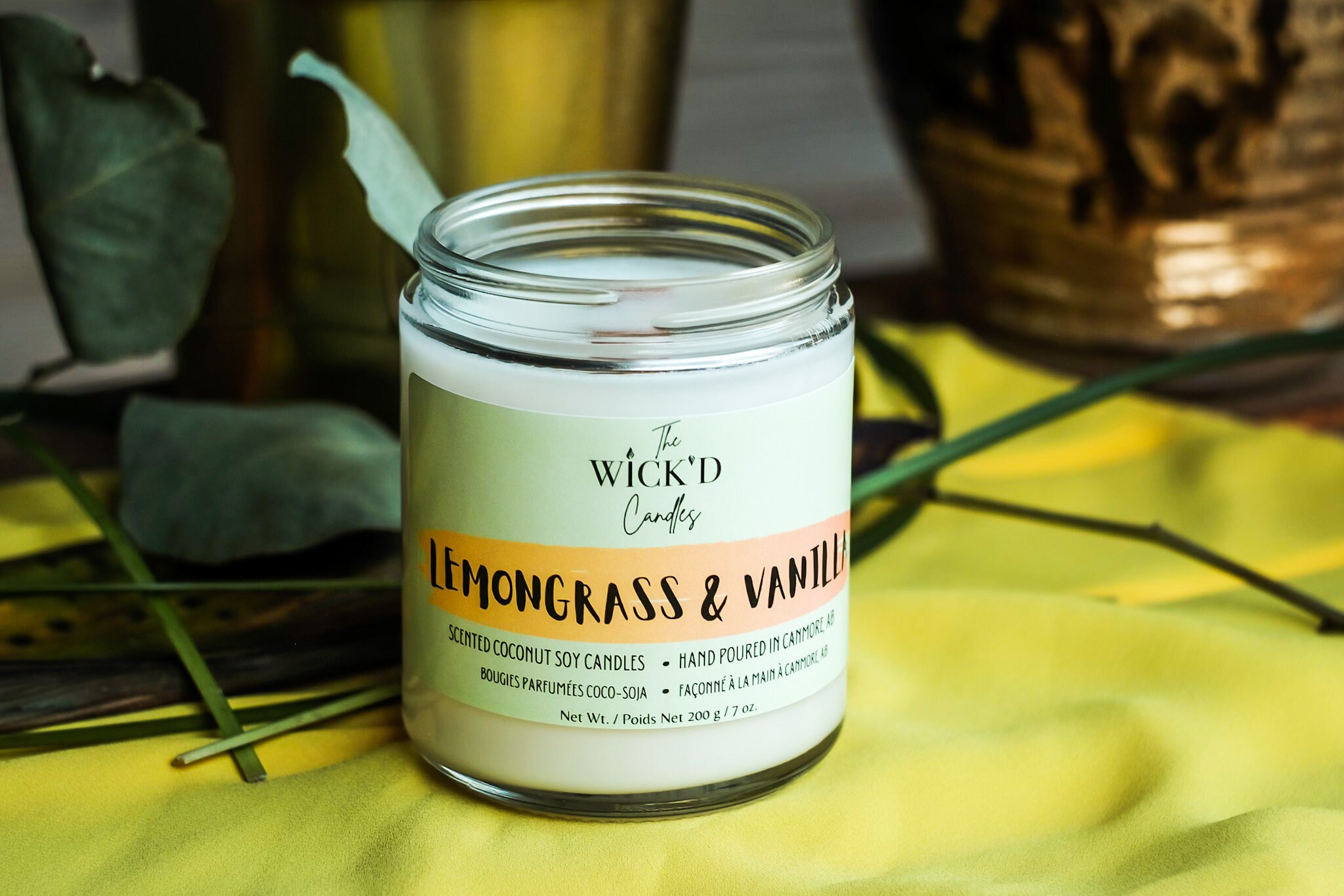 Coconut Soy Wax Candles Lemongrass & Vanilla Etsy