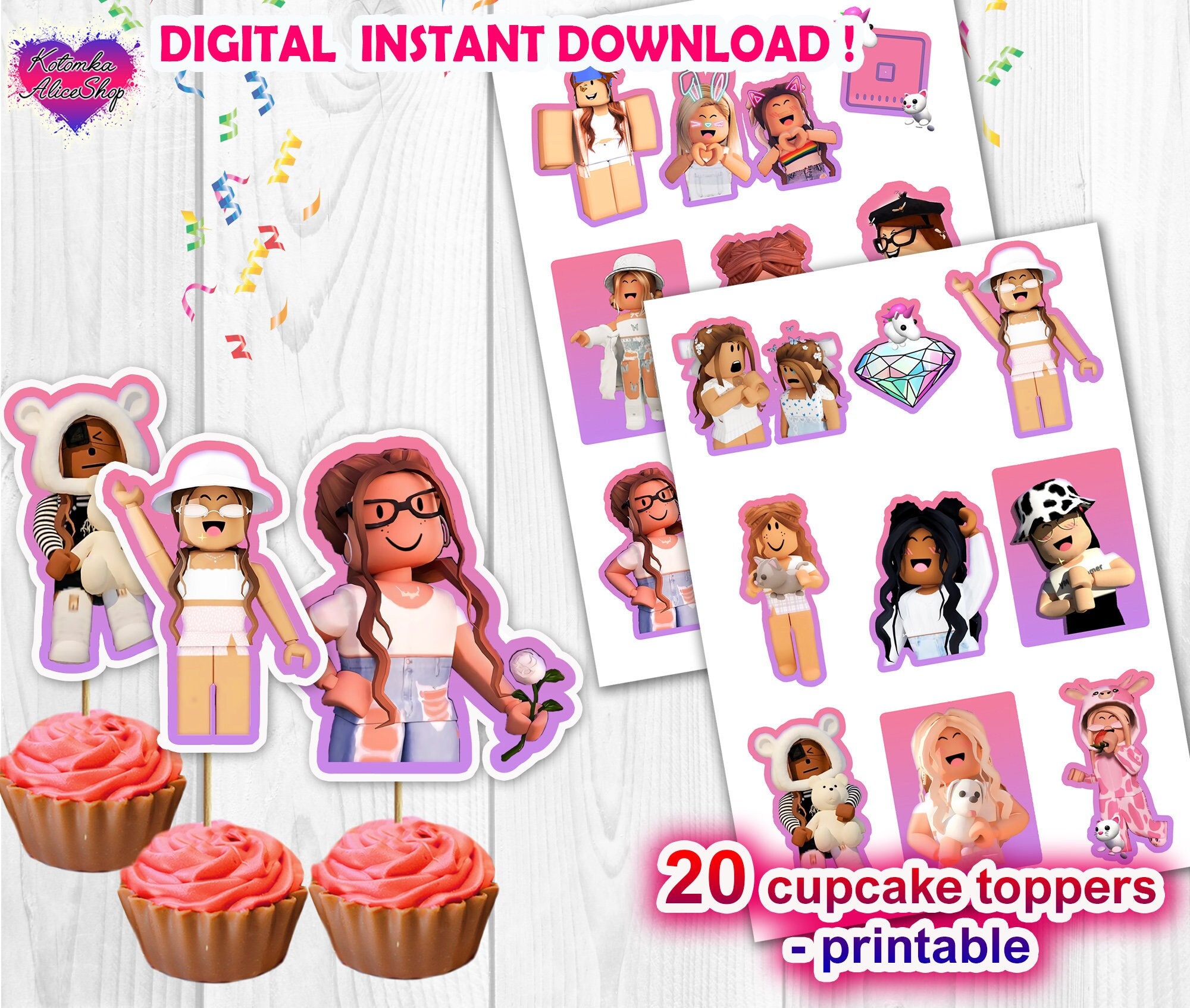 INSTANT DOWNLOAD Digital Roblox Girls Cupcake (Download Now) 