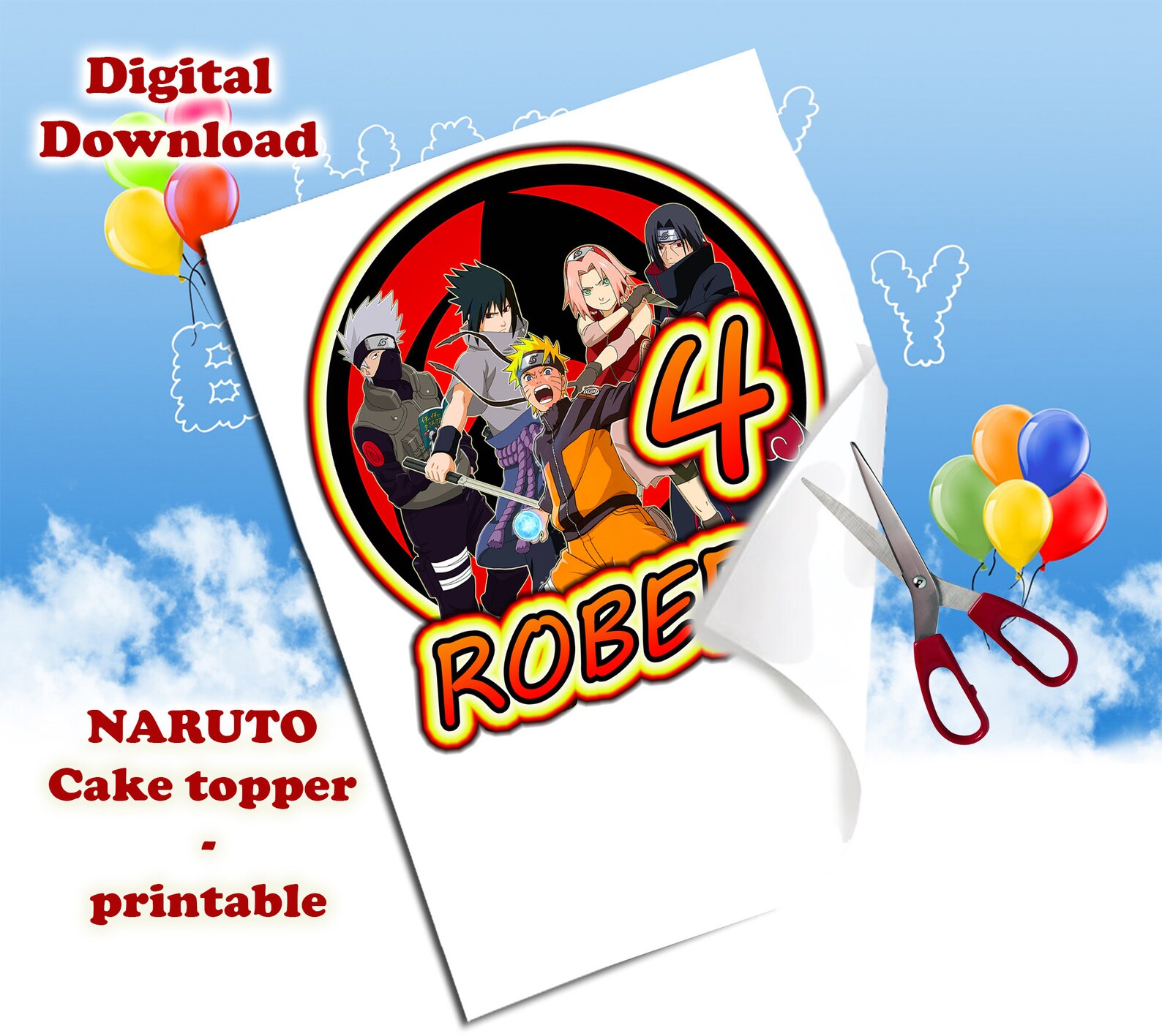 Inspired by NARUTO Cake Topper NARUTO Birthday Cake Naruto Etsy