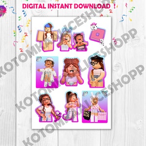 INSTANT Big Cake Topper+ 12 Cupcake Toppers+ 10 Different Characters ...