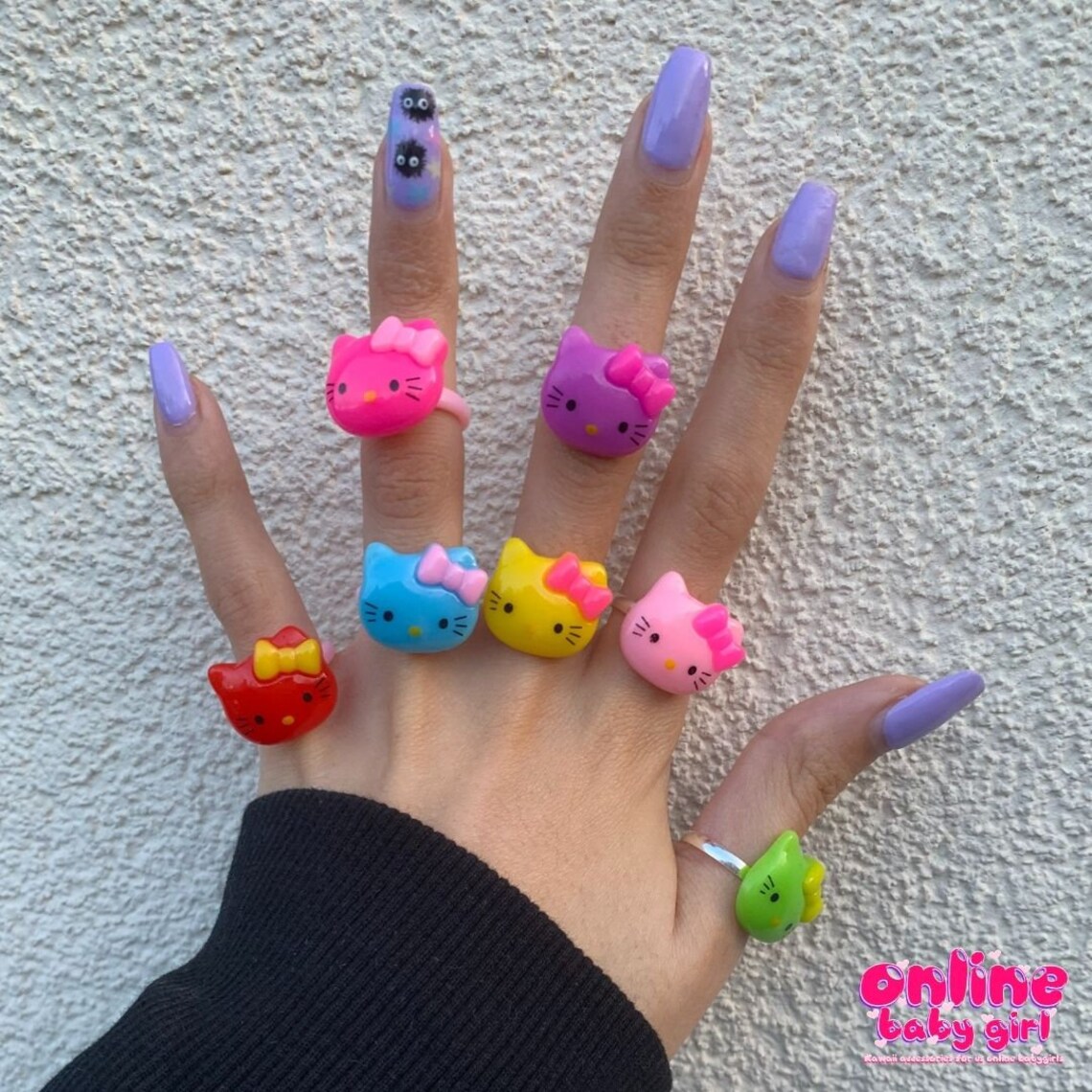 Kitty Kawaii Rings Etsy