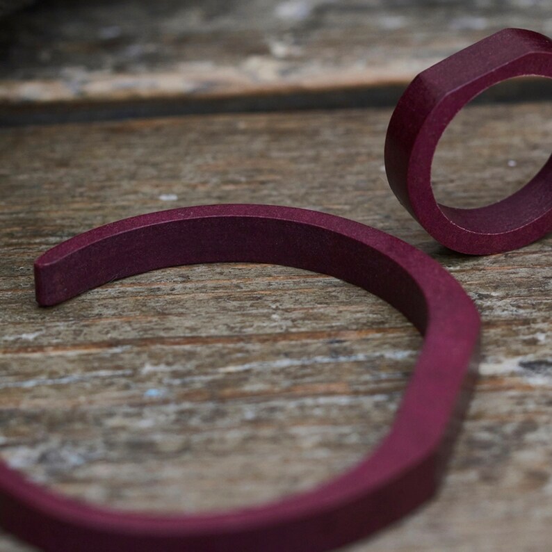 Stylish Wine Red Signet Ring Sustainable & Unisex image 6