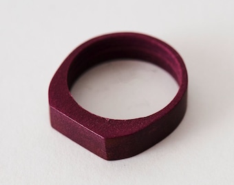 Stylish Wine Red Signet Ring | Sustainable & Unisex
