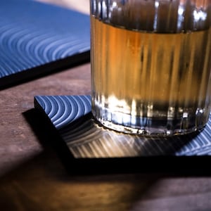 Sustainable Navy Coasters: Japanese-Inspired Tableware