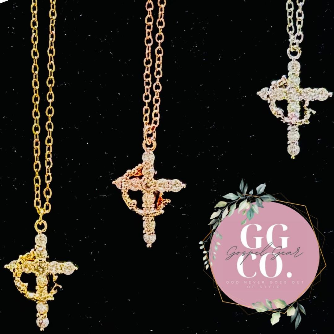 Christian Necklace - Cross Crown Necklace - Christian Jewelry - Christian Gift - Christian Apparel - Necklace - Cross Necklace - Jesus