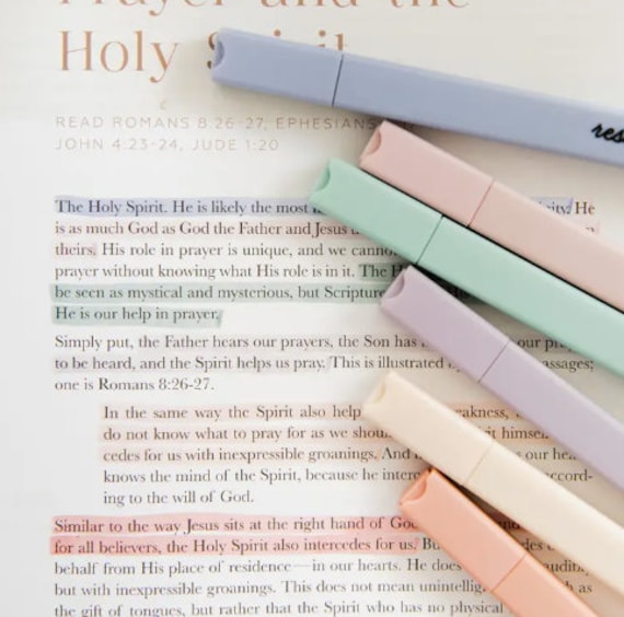 Blieve- Bible Highlighters and Pens No Bleed Through, Bible Verse Dry Highlighter and Pens Fine Tip, Bible Journaling Supplies and Bible Study Kit (10