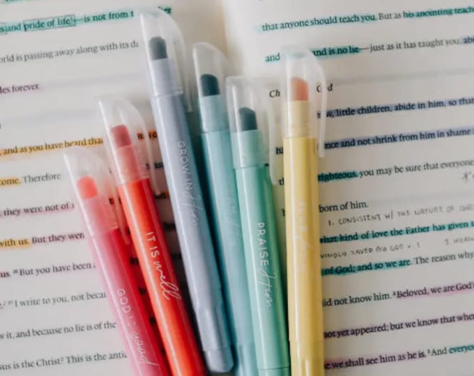 Bible Highlighters Pastel Bible Highlighter Set No Bleed Through