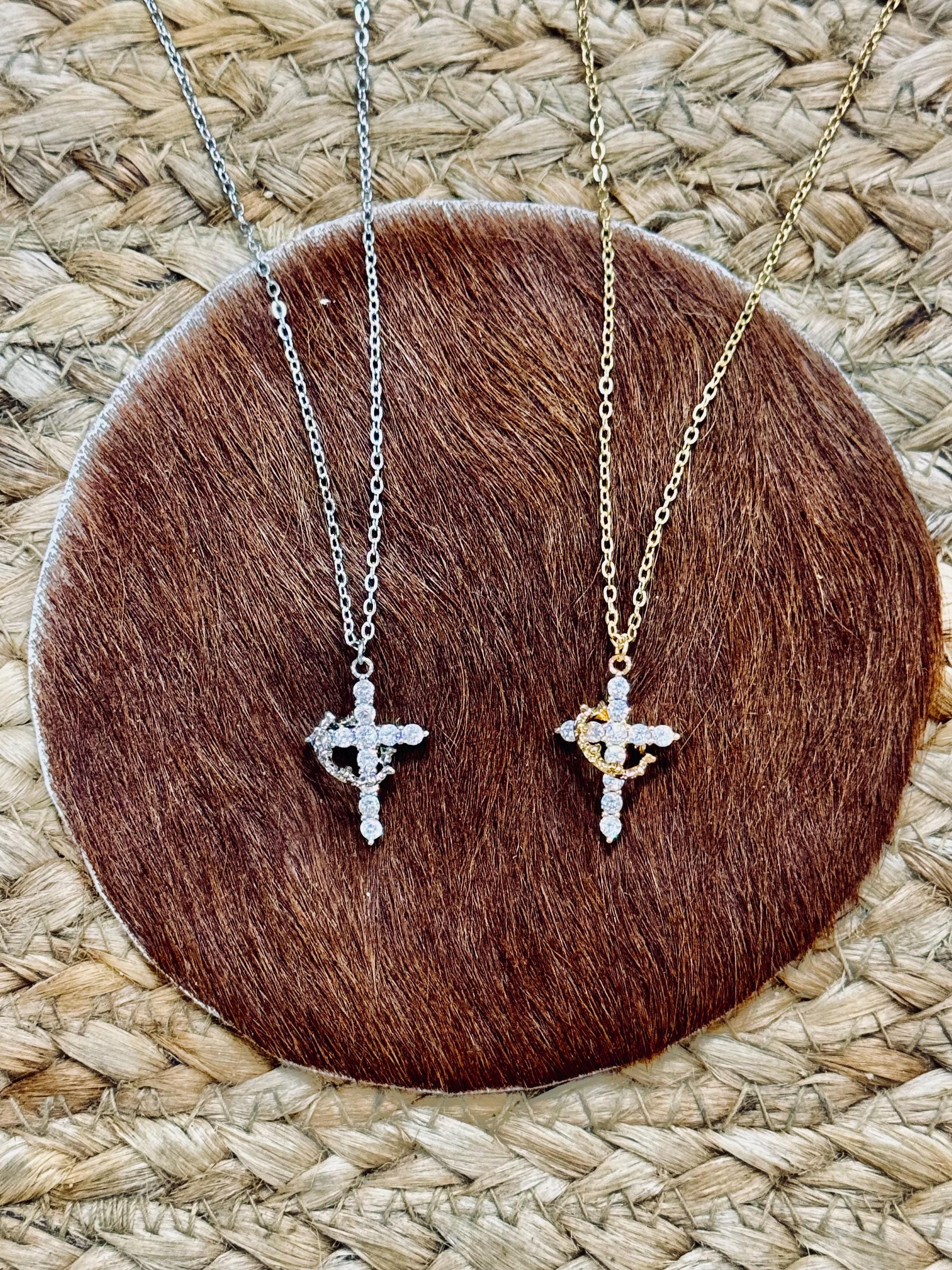 Christian Necklace - Cross Crown Necklace - Christian Jewelry - Christian Gift - Christian Apparel - Necklace - Cross Necklace - Jesus