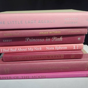Bundle of mixed pink decorative books, books for staging, books for decor, farmhouse books, vintage books, wedding decor, display books