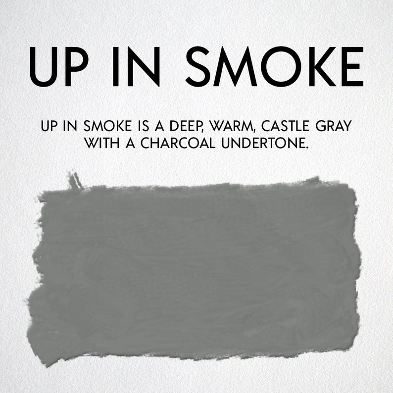 Fast drying, self-leveling acrylic enamel paint for cabinets and furniture. Minimal prep required. Easy peasy painting. Up in Smoke image 2