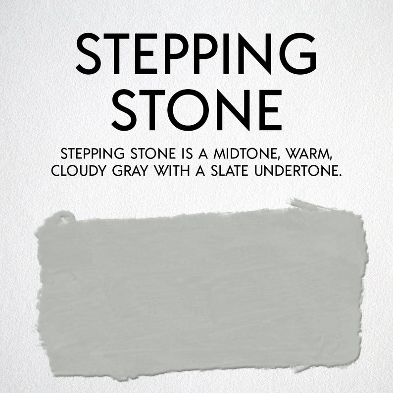 Fast drying, self-leveling acrylic enamel paint for cabinets and furniture. Minimal prep required. Easy peasy painting. Stepping Stone image 2