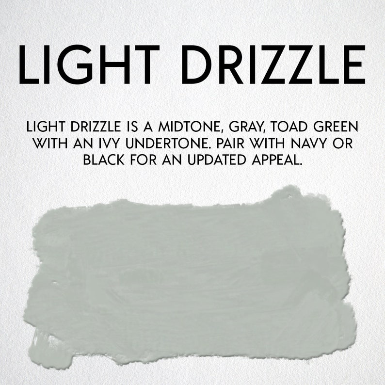 Fast drying, self-leveling acrylic enamel paint for cabinets and furniture. Minimal prep required. Easy peasy painting. Light Drizzle image 2