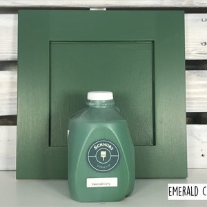 Fast drying, self-leveling acrylic enamel paint for cabinets and furniture. Minimal prep required. Easy peasy painting. Emerald City image 1