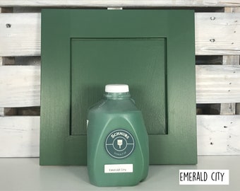 Fast drying, self-leveling acrylic enamel paint for cabinets and furniture. Minimal prep required. Easy peasy painting. - Emerald City