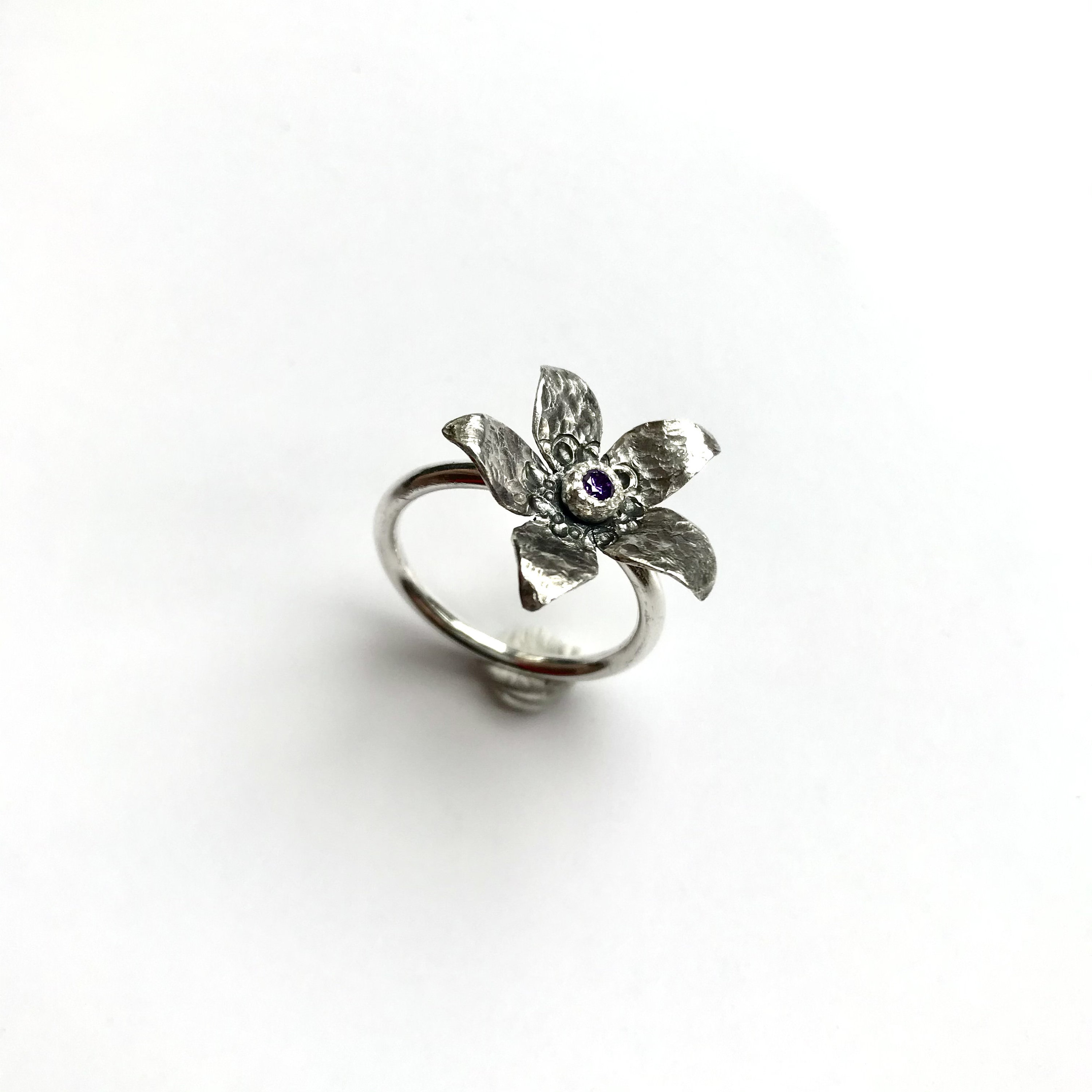 Delicate Flower Ring No. 2 Handmade Sterling Silver Textured - Etsy