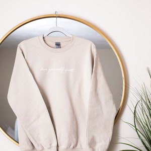 Minimalist Self Love Crewneck Sweatshirt | Neutral Boho Sweater