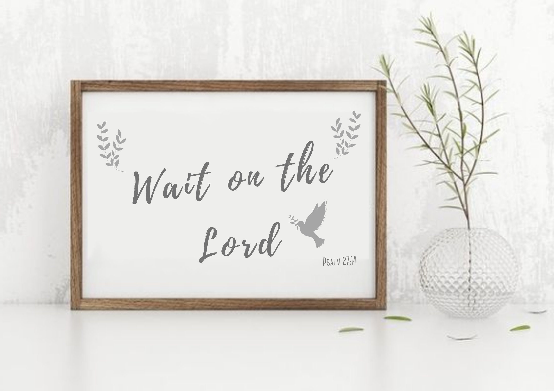 Wait on the Lord Bible Verse Wall Art Etsy