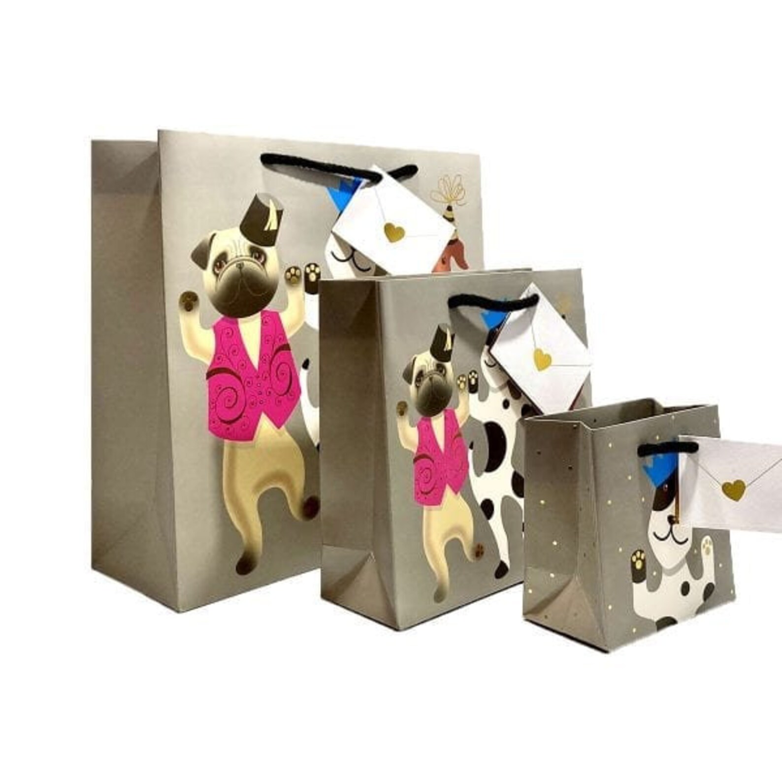 Party Dogs Design Gift Bag Set Small Medium & Large Set of Etsy