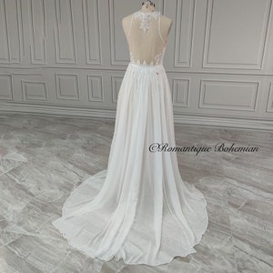 Halter Neck A-Line Chiffon Sleeveless Bow Dresses Turquoise main image 1