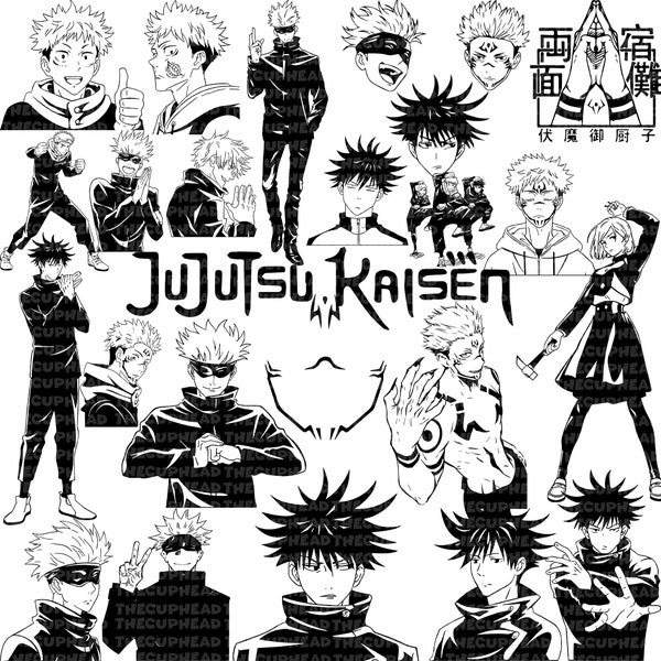 20+ Jujutsu Kaisen SVG Bundle, Anime SVG, Svg-Png-Pdf, Manga SVG, Cut File For Cricut, Digital Downloads, Clipart, Sticker, Instant Download
