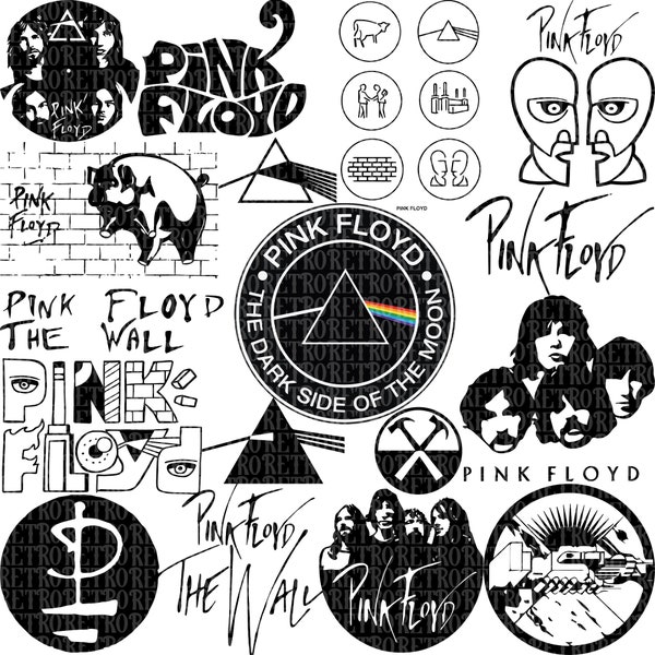 Pink Floyd SVG Bundle, Svg-Png-Pdf, Cut File For Cricut, High Quality SVG Digital Downloads, Clipart, Instant Download, Printable Vector