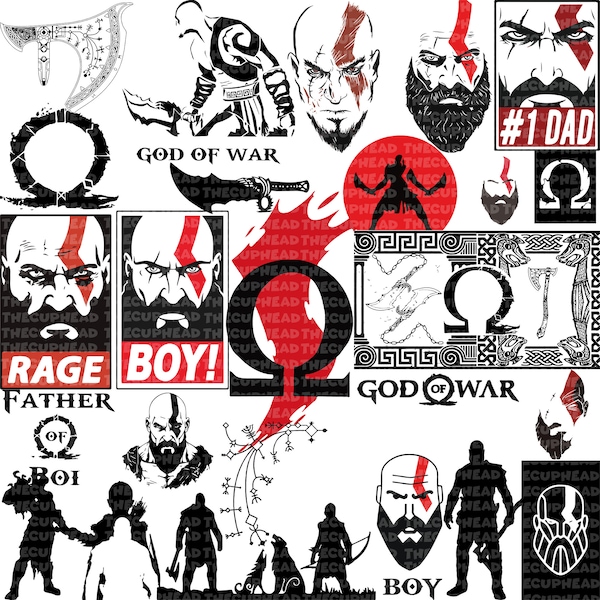 20+ God of War Game SVG Bundle, Kratos SVG, Svg-Png-Pdf, Loki SVG, Atreus, Cut File For Cricut, Digital Downloads, Clipart, Instant Download