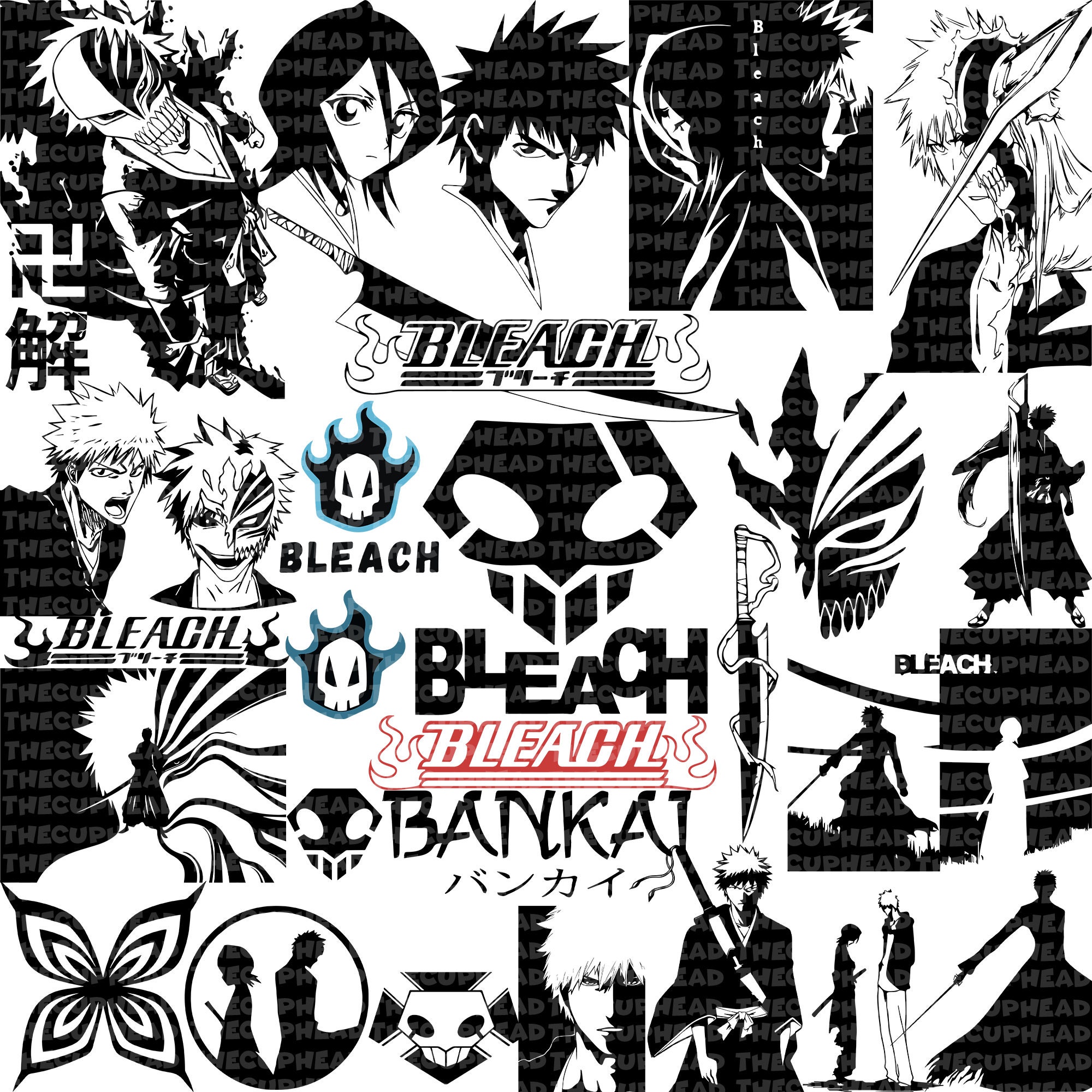 Wall Vinyl Sticker Decal Anime Manga Bleach Ichigo Kurosaki Dark Sword V059