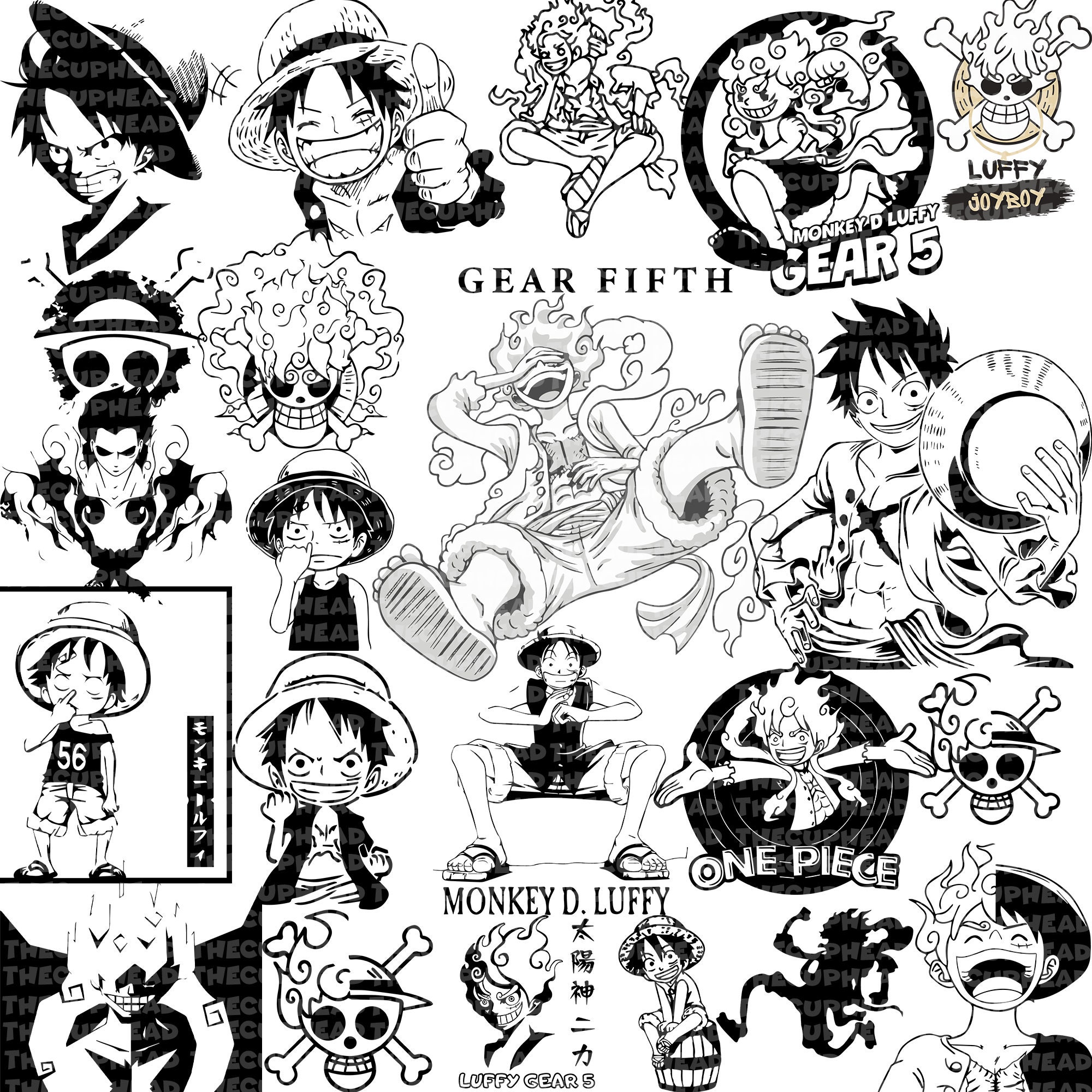 Luffy Gear 5 Luffy Gear 5 Png Svg Monkey D Luffy (Instant Download) 