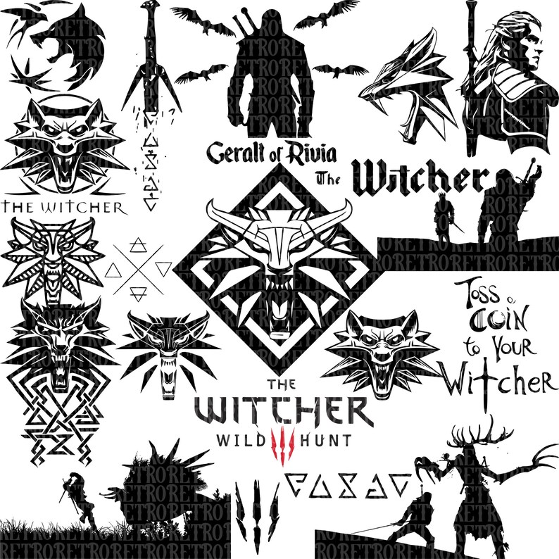 The Witcher SVG Bundle, Geralt SVG, Svg-png-pdf, Cut File for Cricut, Digital Downloads, Clipart ...