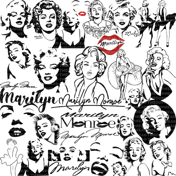 28+ Marilyn Monroe SVG Bundle, Hollywood Star SVG, SVG-Svg-Png-Pdf, Filme SVG, geschnittene Datei für Cricut, digitaler Download, Clipart, Instant Download