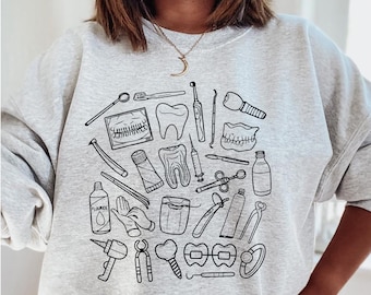 Dental sweatshirt, Dental Doodles, gift for dentist dental hygienist dental gifts dental gift dental assistant dental school dental student