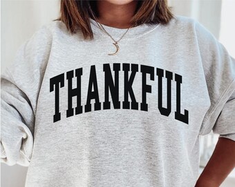 Retro Thankful sweatshirt, Thanksgiving Sweatshirt, Thanksgiving Crewneck, Thanksgiving Sweatshirt Women, Fall Shirt, Vintage Thankful Shirt