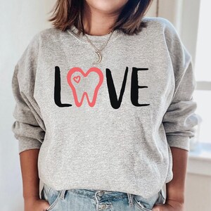 Love Dental Sweatshirt, Geschenk für Zahnarzt, Zahnhygieniker, Dentalgeschenke, Zahnassistentin, Zähne, Zahnschule, Dental stu
