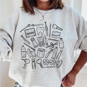 Dental sweatshirt, Dental Doodles, gift for dentist dental hygienist dental gifts dental gift dental assistant dental school dental student