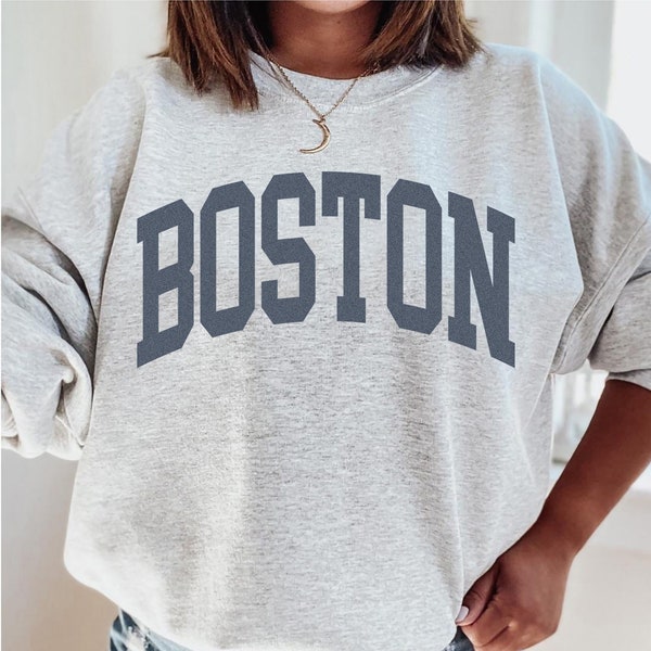 Boston Sweatshirt,Faded Vintage Sweatshirt Crewneck Varsity Style Cozy Trendy Boston gift Unisex Boston Sweatshirt
