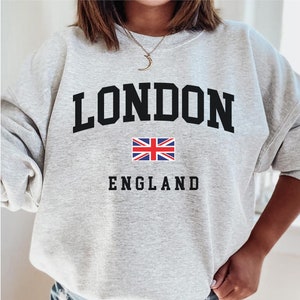 London Sweatshirt, London England Shirt, London UK Gift, Cute London Sweater, English Souvenirs, College Style Premium Unisex Crewneck