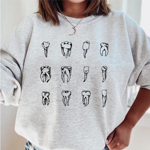 Dental sweatshirt, Teeth Doodles, gift for dentist dental hygienist dental gifts dental gift dental assistant dental school dental student