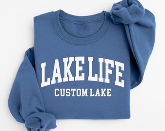 Aangepast Lake Life-sweater, Lake Vacation-sweater