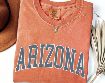 Comfort Colors® Arizona Shirt, Vintage Desert Cactus Graphic Tee, Retro Southwest T-Shirt, Grand Canyon State Travel Souvenir Gift
