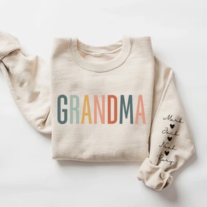 Personalized Grandma names Sweatshirt, Mothers Day Gift, Gift for Grandmother, Nana Sweatshirt, Tante Sweatshirt, Tia Sweatshirt, Mama