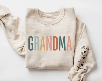 Personalized Grandma names Sweatshirt, Mothers Day Gift, Gift for Grandmother, Nana Sweatshirt, Tante Sweatshirt, Tia Sweatshirt, Mama