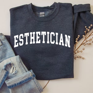 College Vintage Esthetician Sweatshirt Gift, Cosmetology Beautician shirt Makeup Artist Beauty Skincare Beauty Salon Shirt Tshirt