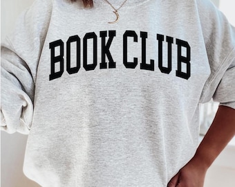 BOOK CLUB Sweatshirt Vintage Washed Retro Ästhetik Stückgefärbt Buchclub Gruppe Sweatshirts Premium Rundhalsausschnitt